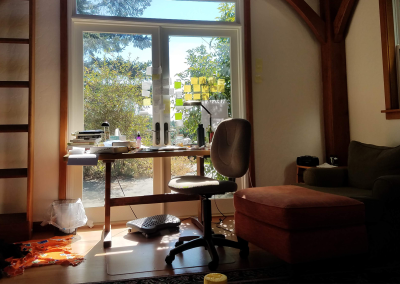 Writing at Hedgebrook Residency. Photo Credit Sage Ni’Ja Whitson